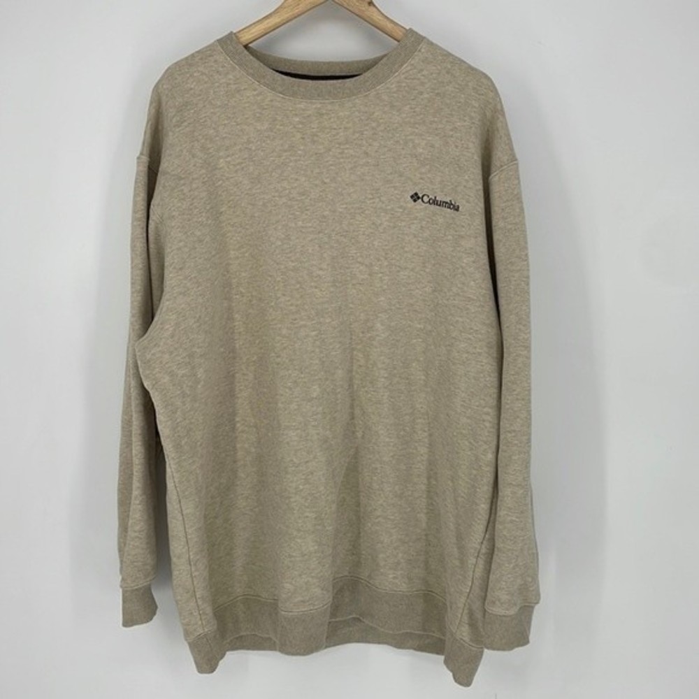 COLUMBIA pull over crewneck sweatshirt cream size 2XT men's